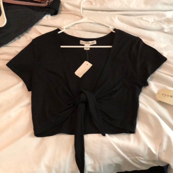 Eye Candy Tie Front Top - Picture 1 of 2